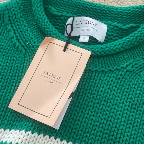 NWT La Ligne Mini Marin Sweater Striped Knit Cotton Crop small - Picture 5 of 11
